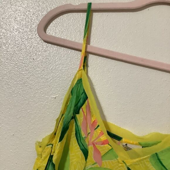 A New Day Y2K Style Yellow Coastal Tropical Boho Hippie Camisole Size Medium - Picture 2 of 12
